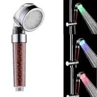7 color changing led shower head temperature control high pressure water saving hand bathroom negative ion spa shower head