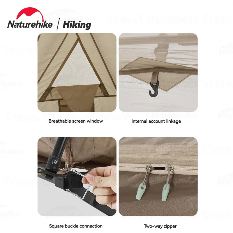 Naturehike Кемпинг A-Type Автоматическая палатка на крыше 210D Водонепроницаемая Быстро