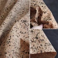 natural cork pu synthetic leather fabric black spots 50135cm diy soft bag crafts home decor purse clothes designer fabric