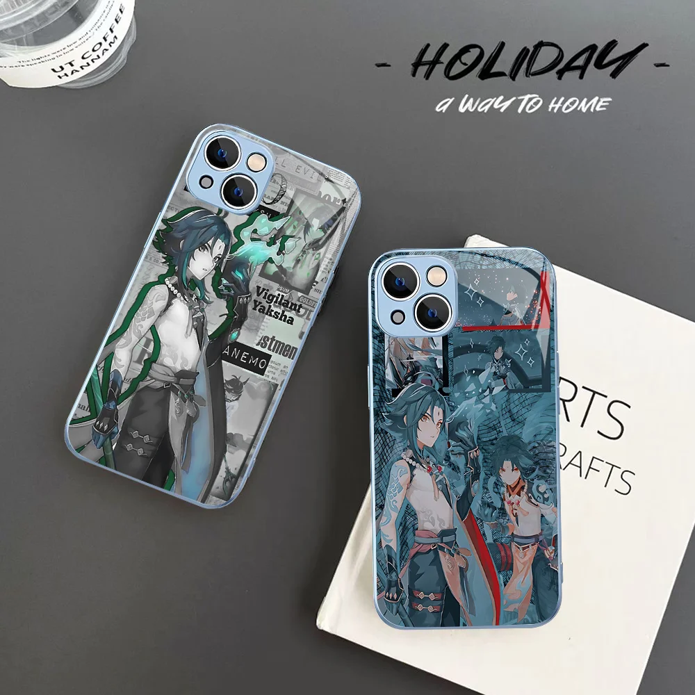 Genshin Impact XIAO Phone Case Tempered Glass For Iphone 14 13 12 11 Pro Mini XS MAX 14Plus X XR Fundas
