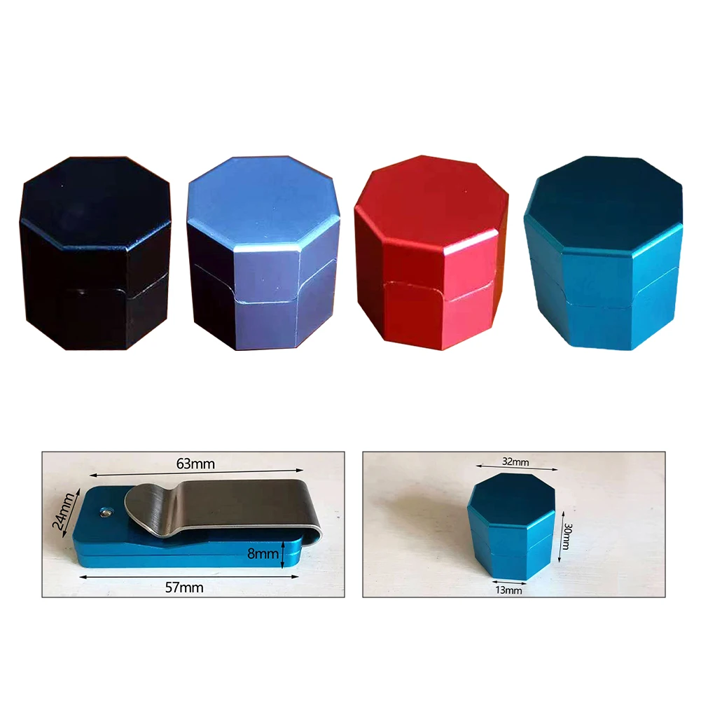 

Snooker Pool Cue Chalk Holder Compact Design Magnetic Case Storage Alumium Casing for Added Protection Portable Easy to Carry