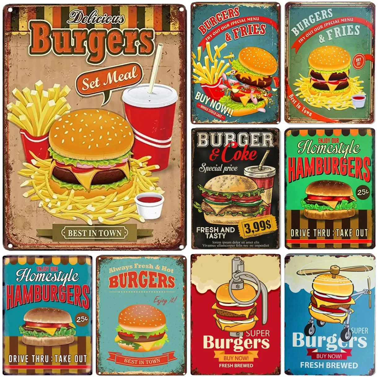 Металлические Железные Настенные Таблички Винтажный Художественный Дизайн