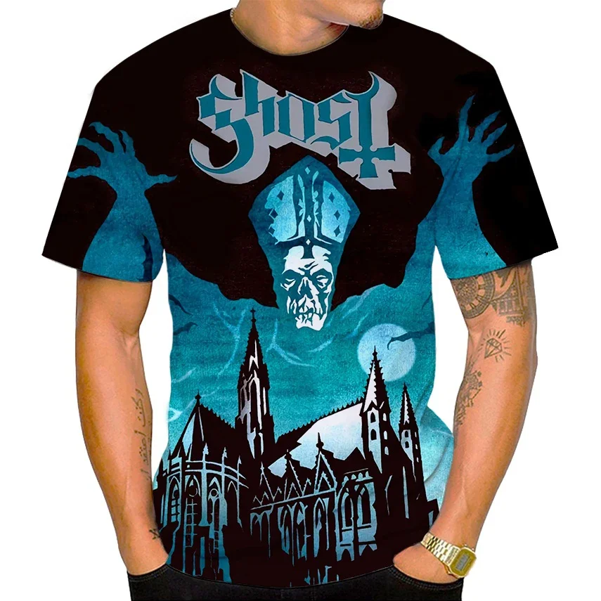 Мужская винтажная Футболка с принтом призрака футболка в стиле хип-хоп коротким