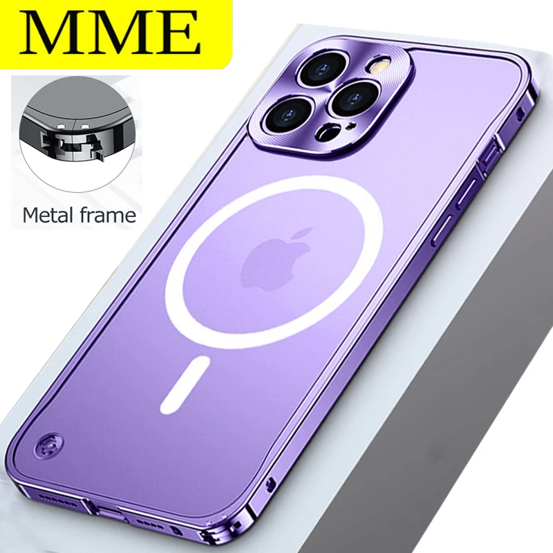 

For IPhone 14 Pro Max Case New Luxury Metal Magnetic Magsafel Ultra Thin Shockproof Cover For Apple 14 Pro Max Plus Cases Funda