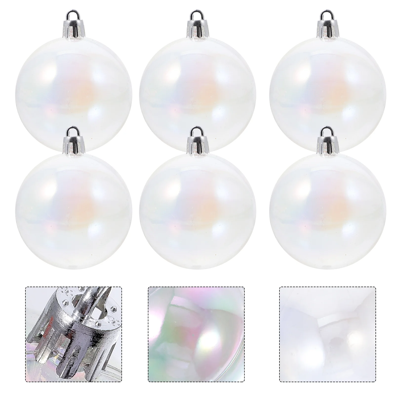 

12 Pcs Pearl Bubble Ball Christmas Ornament Party Clear Ornaments Cake Decorating Festival Supply Holiday Table Decoration