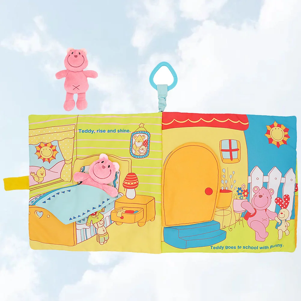 

Тканевая книга с медведем, интерактивная книга для активного отдыха и раннего развития для малышей, младенцев, подарок для малышей