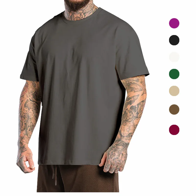 

Мужская хлопковая футболка с круглым вырезом, коротким рукавом