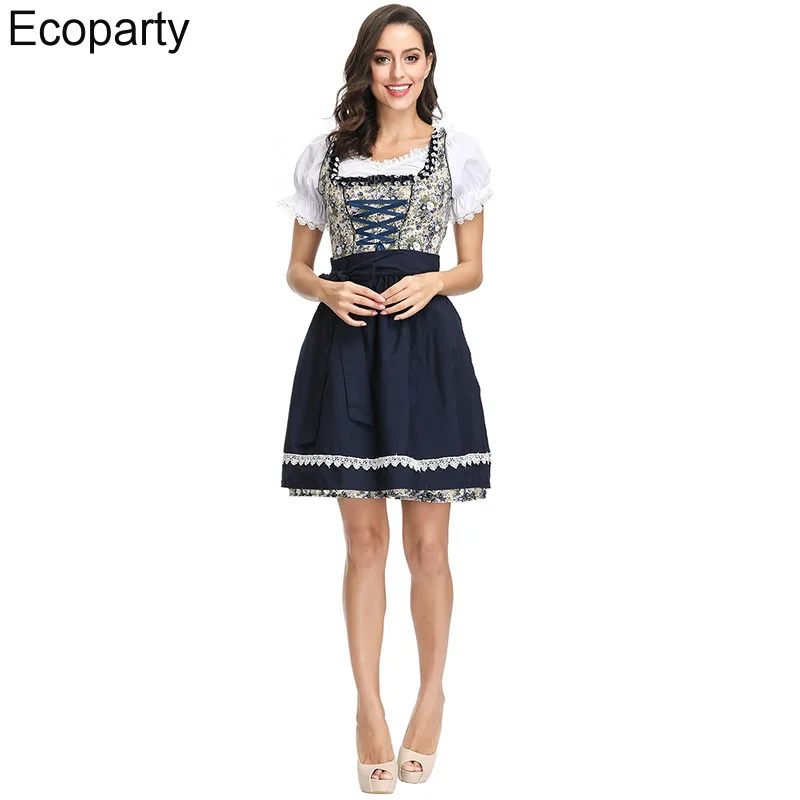 

High Quality Traditional Dirndl Beer Girls Costume Dresses German Bavarian Oktoberfest Dress Women Party Dress 40