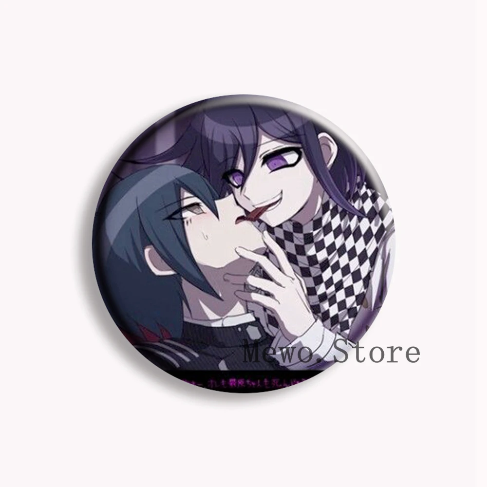 Фото Kokichi Ouma Shuichi Saihara Danganronpa V3 Брошь на пуговицах Dangan Ronpa Fun Meme Значок Сумка Декор Фанаты Коллекционировать друзья Подарки №5