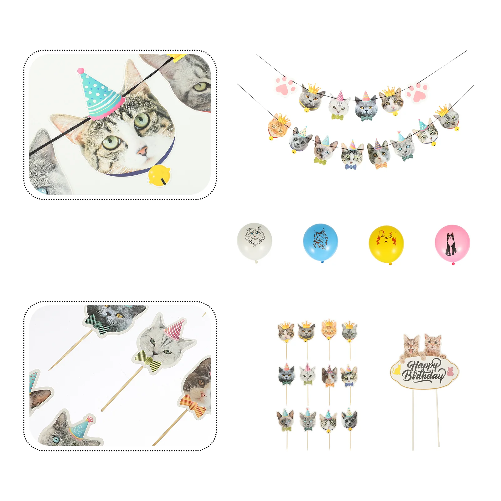 

Украшение в виде кошки для дня рождения, в комплект входят воздушные шары в виде кошки, украшение для торта, аксессуары для вечеринки в честь...