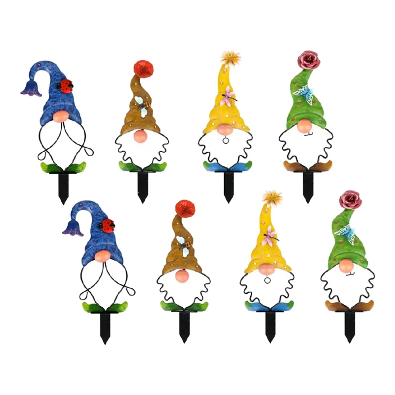 Металлический гном вставка в землю 3D насекомые бабочки декор для сада двора