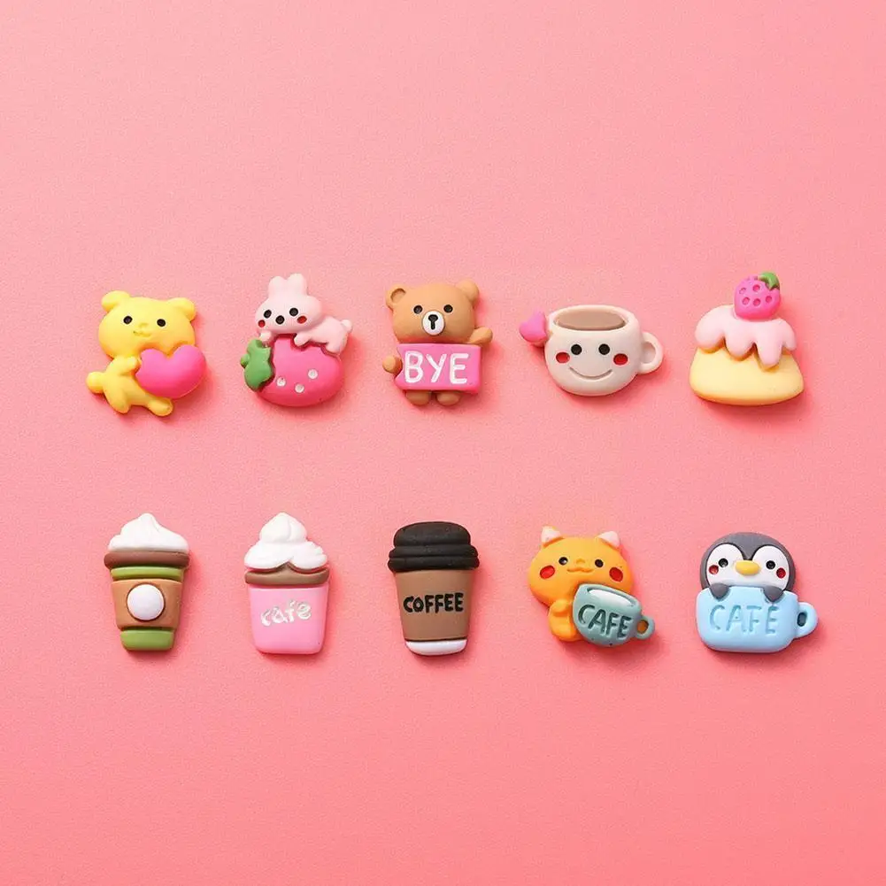 

DIY Cute Figures Gifts Cute Little Cup Cartoon Mixed Ice Craft Case Phone Cartoon Decoration Cream Animal Accessories Mobil F3M2