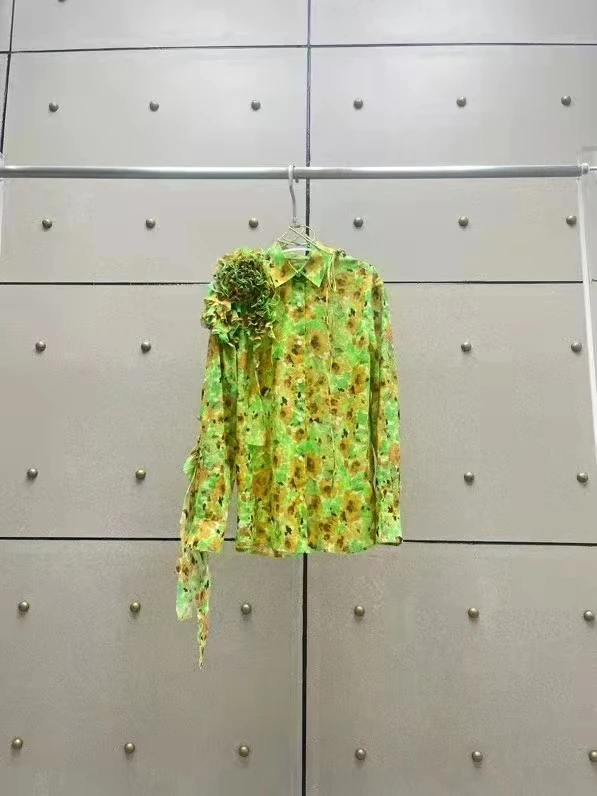 

2023 Новая мода Хорошее качество хлопок тяжелая промышленность Асимметричный кружевной топ с принтом