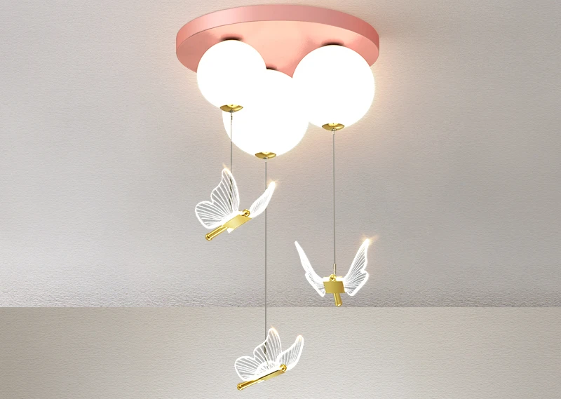 

Children's Bedroom Light Modern Minimalist Creative Balloon Butterfly Lamp Cozy and Romantic Boys and Girls Room Ceiling Light