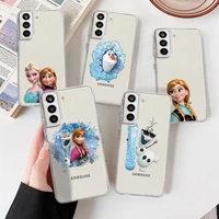disney frozen princess elsa phone case for samsung galaxy s 22 21 20 ultra 9 10 8 7 plus fe edge silicone soft phone casing
