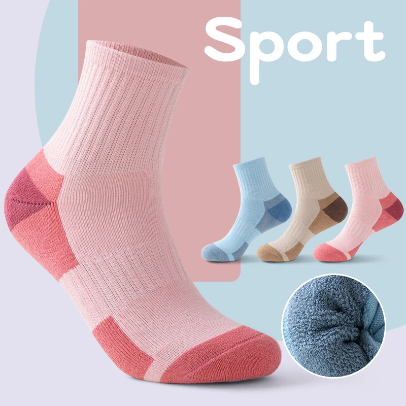 Women's Cotton Socks Socks Sports Autumn and Winter Towel Korean College Wind Thickened Warm Student Socks outdoor sports