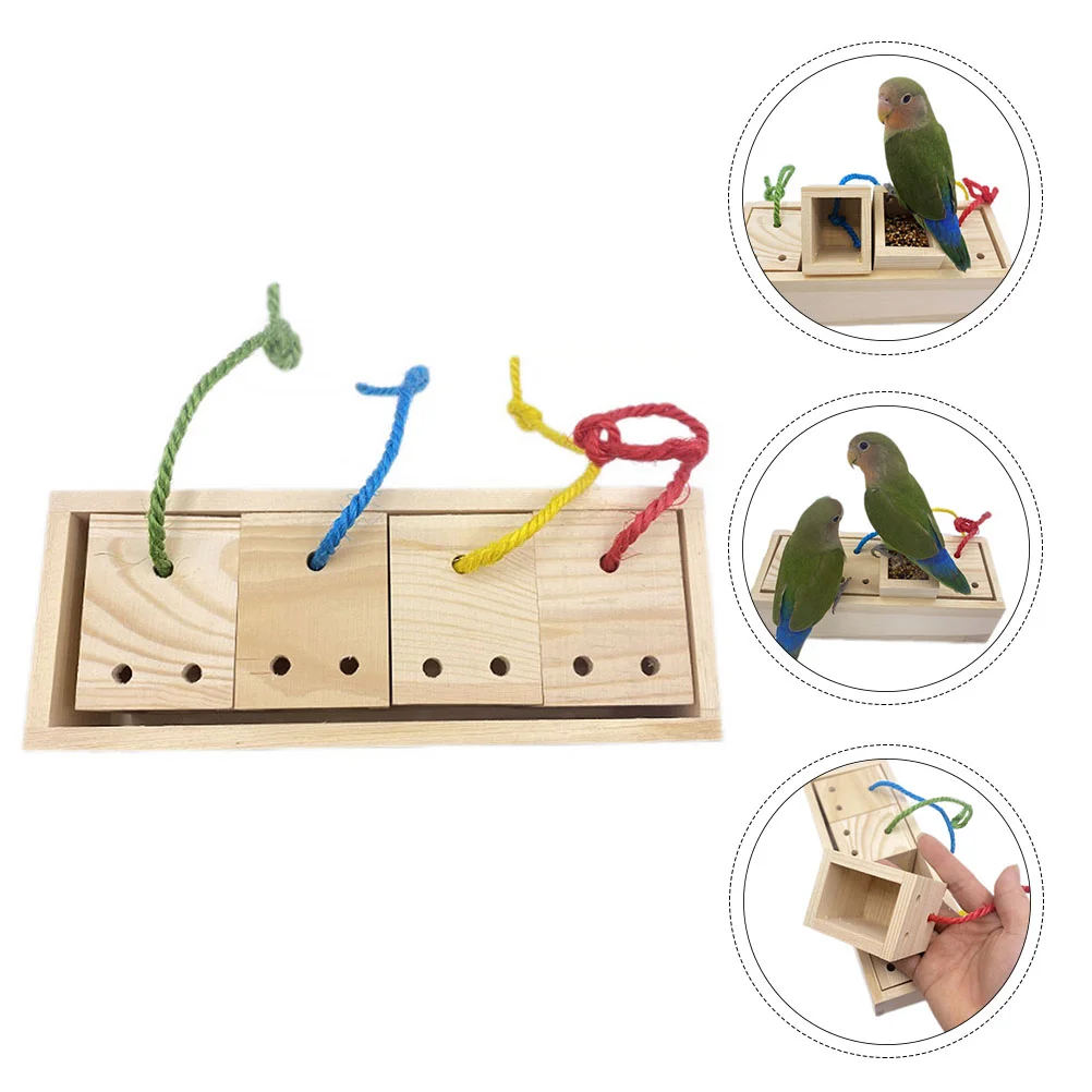 

Toy Bird Parrot Pet Cage Toys Foraging Chewing Feeder Chew Bite Hanging Wooden Forage Wood Training Parrots Hammock Swing