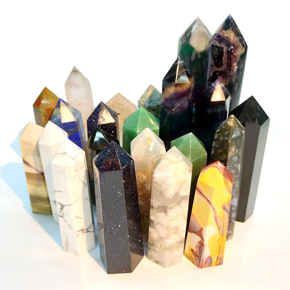 

500g Natural Crystal Tower Point Quartz Crafts Healing Stones Obelisk Wand Reiki Wicca Energy Prism Gemstone Home Decaration