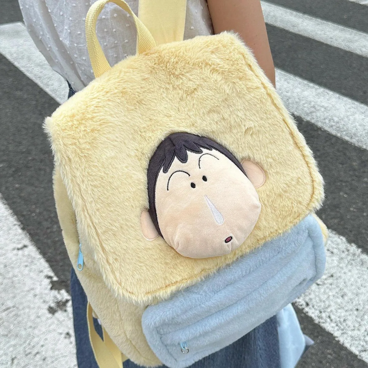 2024 мультяшный рюкзак Crayon Shin Chan очень милый плюшевый с головой для студентов в - Цена: 1647
