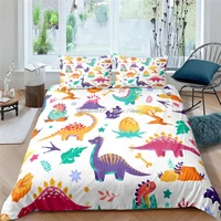 luxury 3d cartoon dinosaur print 23pcs kids bedding sets comfortable duvet cover pillowcase home textile singlequeenking size