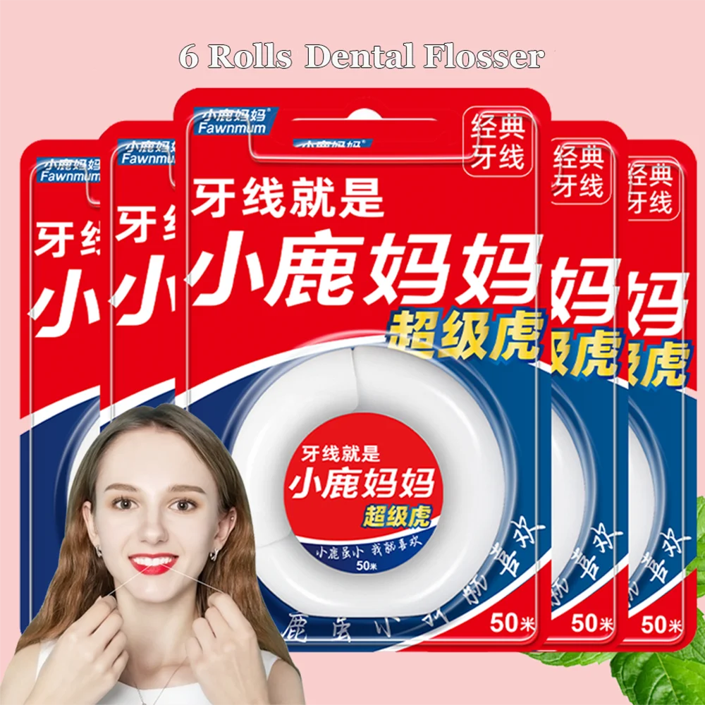 Fawnmum 6 рулонов креативная зубная нить для взрослых гигиена полости рта проволока