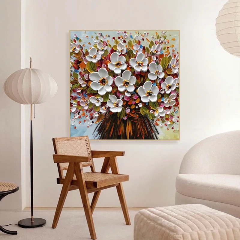 

Hand-painted Oil Painting Thick Texture Decorative Painting Porch Living Room Modern Minimalist Hanging Painting