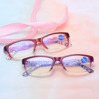 new clear fashion reading glasses anti blue ray unisex eyewear flower printed spectacles 1 0 1 5 2 0 2 5 3 0 3 5 4 0