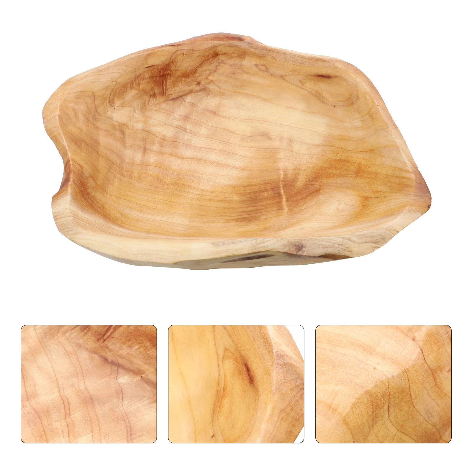 

Solid Wood Fruit Bowl Large Wooden Salad Irregular Child Snacks Containers for Kids