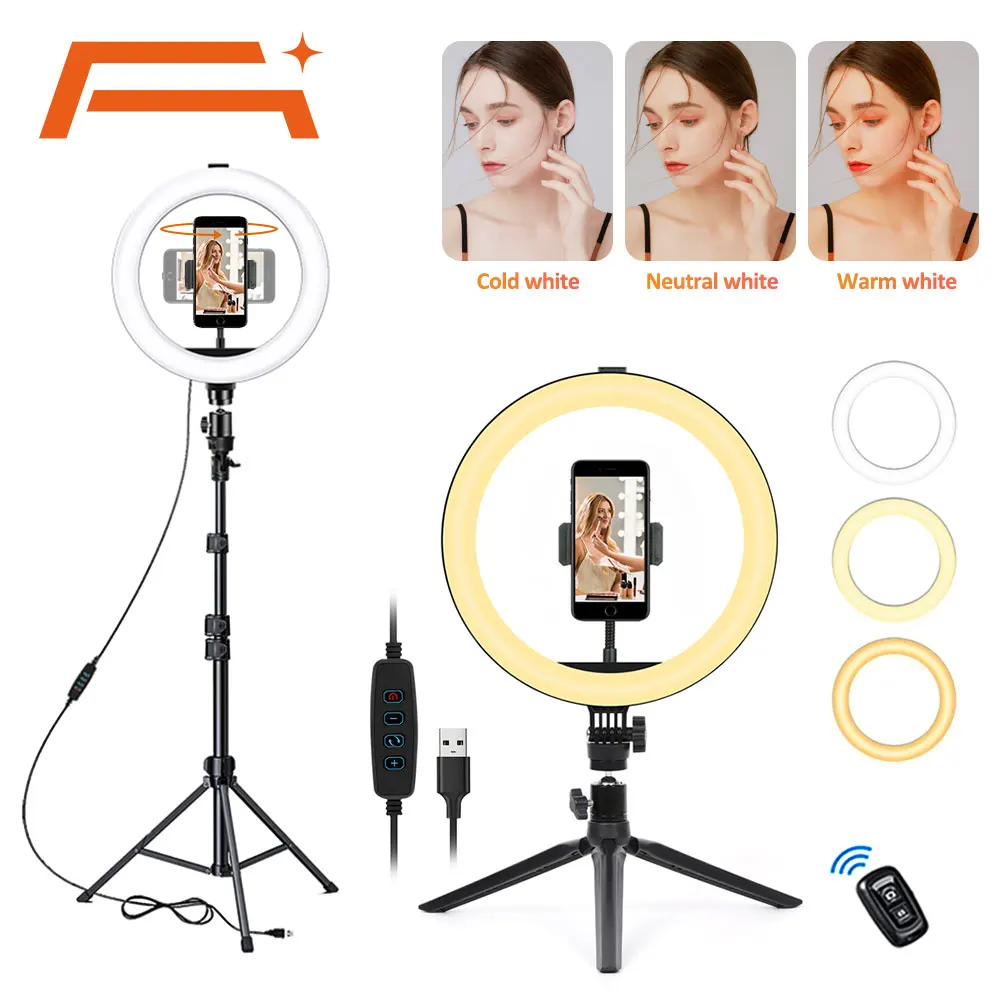 

Selfie Ring Light Selfie Photography Fill Light Dimmable Bracket Ring Light Tripod light Support Tiktok Live Video Streaming