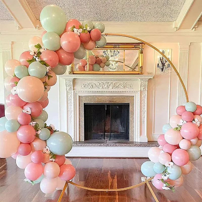 

2M/2.4M Iron Wedding Arch Balloon Arch Atand With Base Round Wedding Decoration Background Wrought Props Single Arch Flower