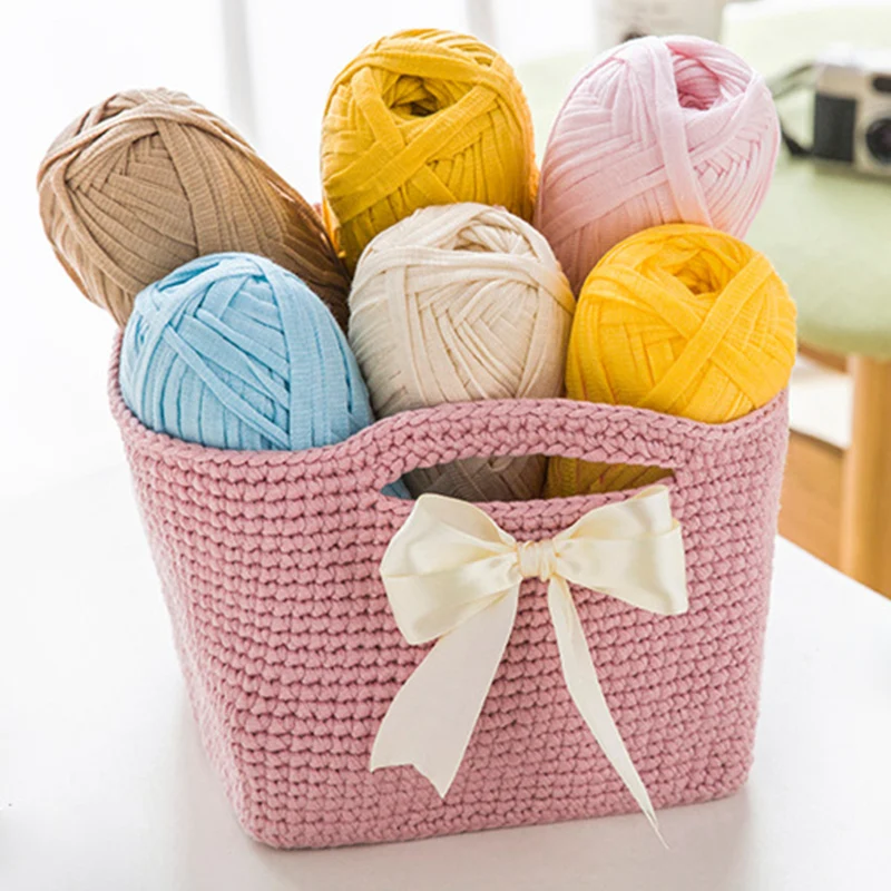100 г хлопчатобумажная пряжа для вязания крючком крупная ручная тканая корзина