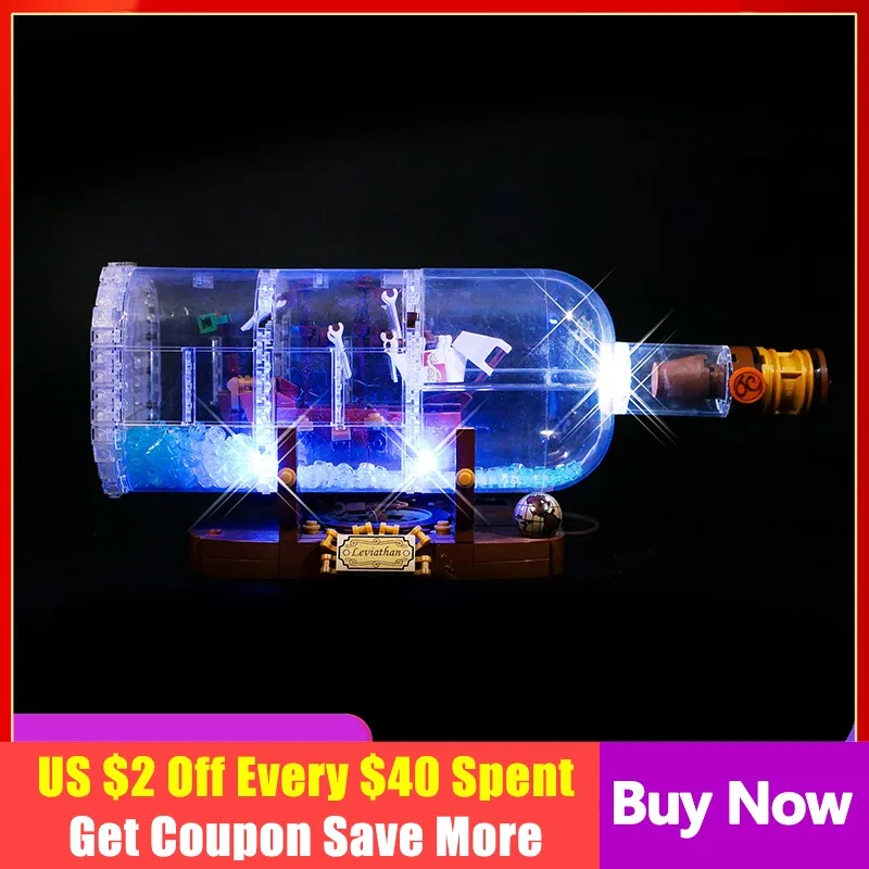 

(No Blocks) LED Light set Kit For 21313 Ideas Serie 16051 boat ship in Bottle Building Blocks Bricks toys Christmas gift