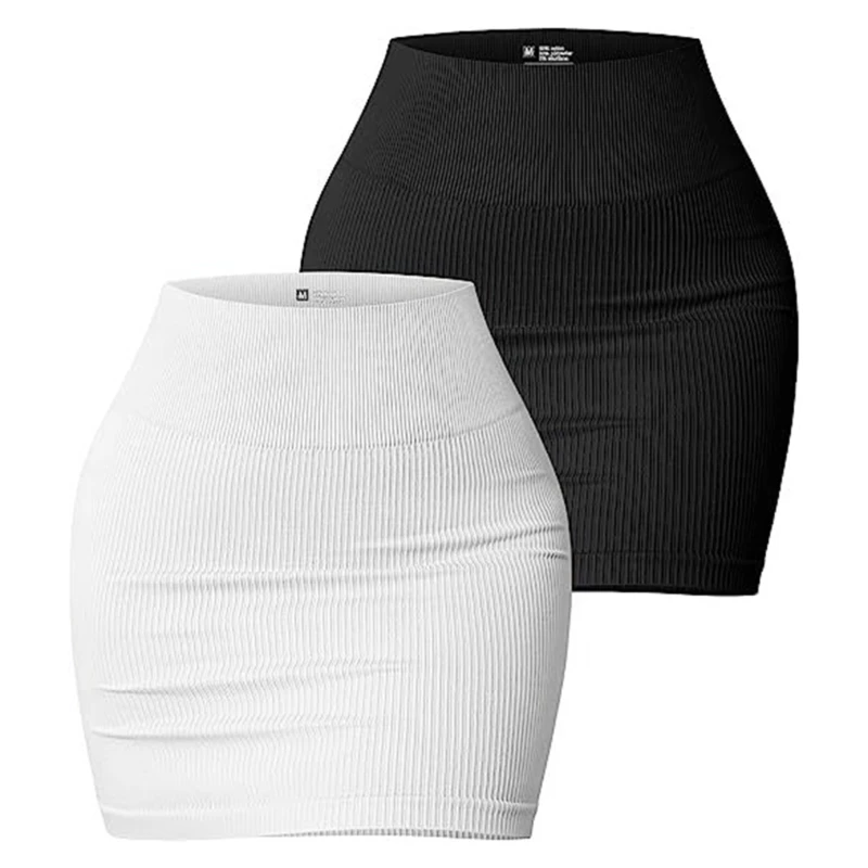 

Women Ribbed Bodycon Skirt Elastic High Waist Pencil Short Mini Skirt,High Waist Short Tight Pencil Skirt