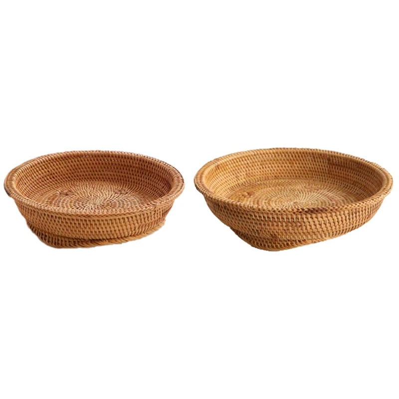 

Fruit Basket Vietnam Handmade Rattan Storage Basket Tray Living Room Fruit Tray Woven Basket Household