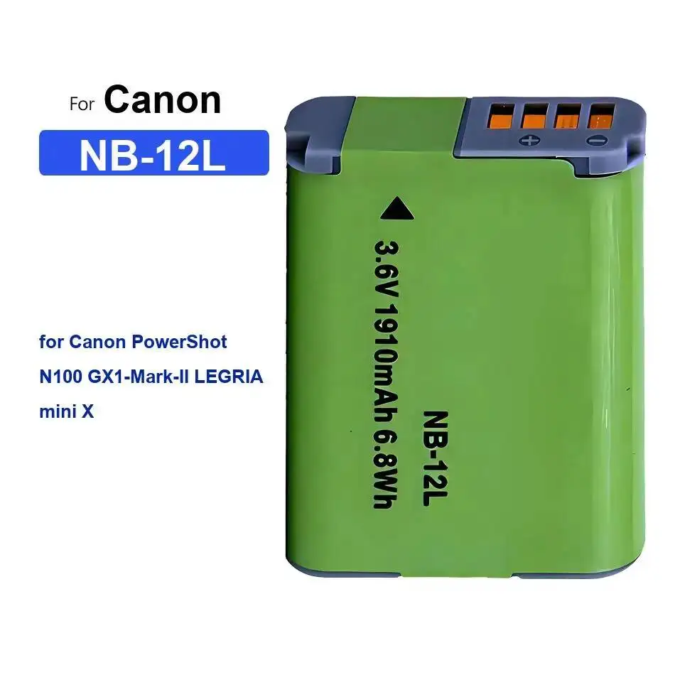 Фото Надежный и долговечный сменный аккумулятор NB-12L 1910 мАч для камеры Canon Powershot N100 GX1-Mark-II Legria Mini X №2