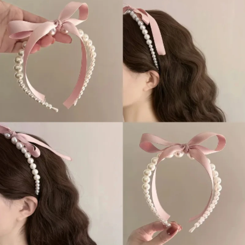 Girl Bow Ribbon Sweet Temperament Headband Hair Hoop Headwear Women Jewelry Accessories