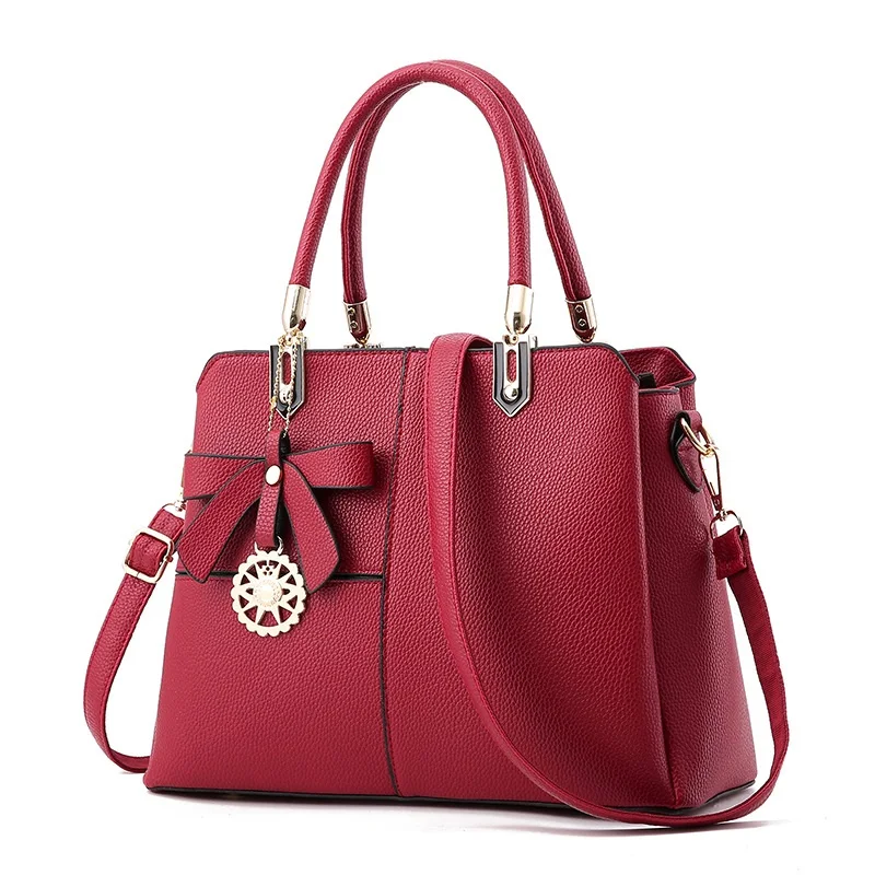 

New Arrival Bags for Women Classic Elegant Office Ladies Handbag Solid Color Wine Red Black Zipper Crossbody Totes
