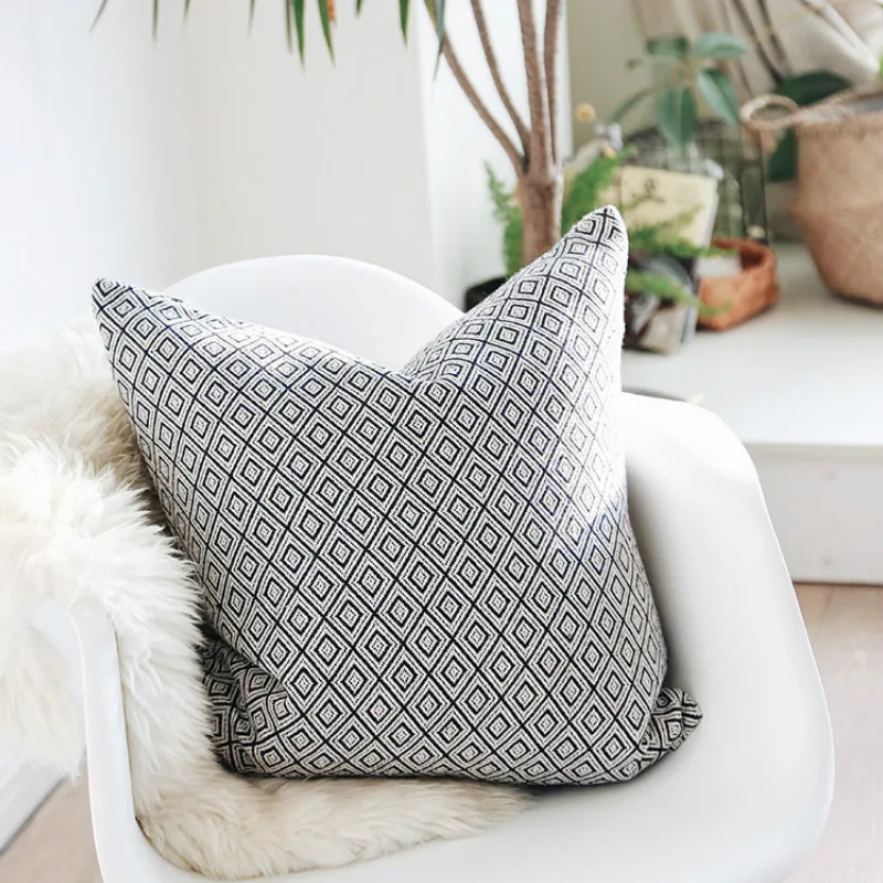 

Home Decor Cushion Cover Decorative Pillow Case Cojines Modern Simple Classical Diamond Geometric Coussin Sofa Chair Seat