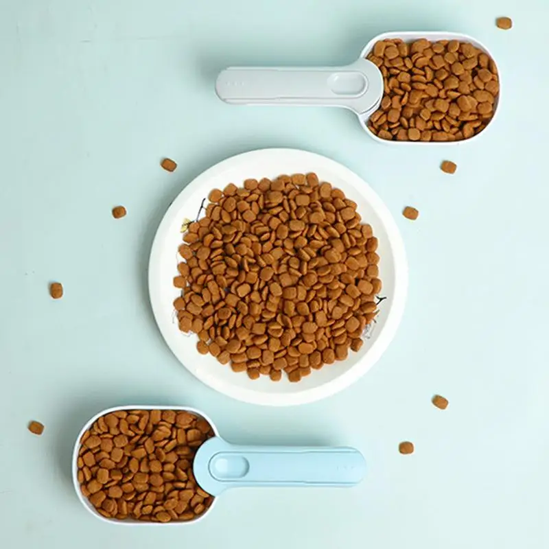 

Cat Food Scoop ABS Scooper Topped With Sealing Clip Safe For Pet Food Feeding Shovel Scoop With 1 Cup Capacity For Poultry