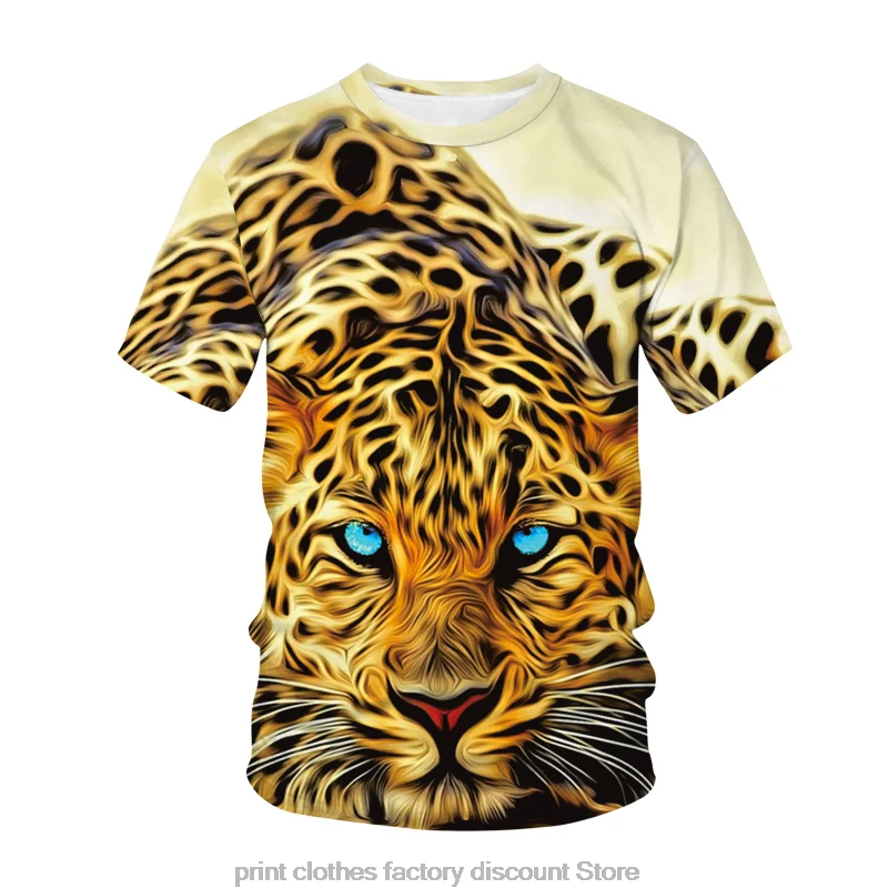 

Anime T-Shirt Super Large Short Sleeve Tiger 3D Print T-Shirt Boys And Children Men's Summer Wear Male Clothes Fashion T-shirts