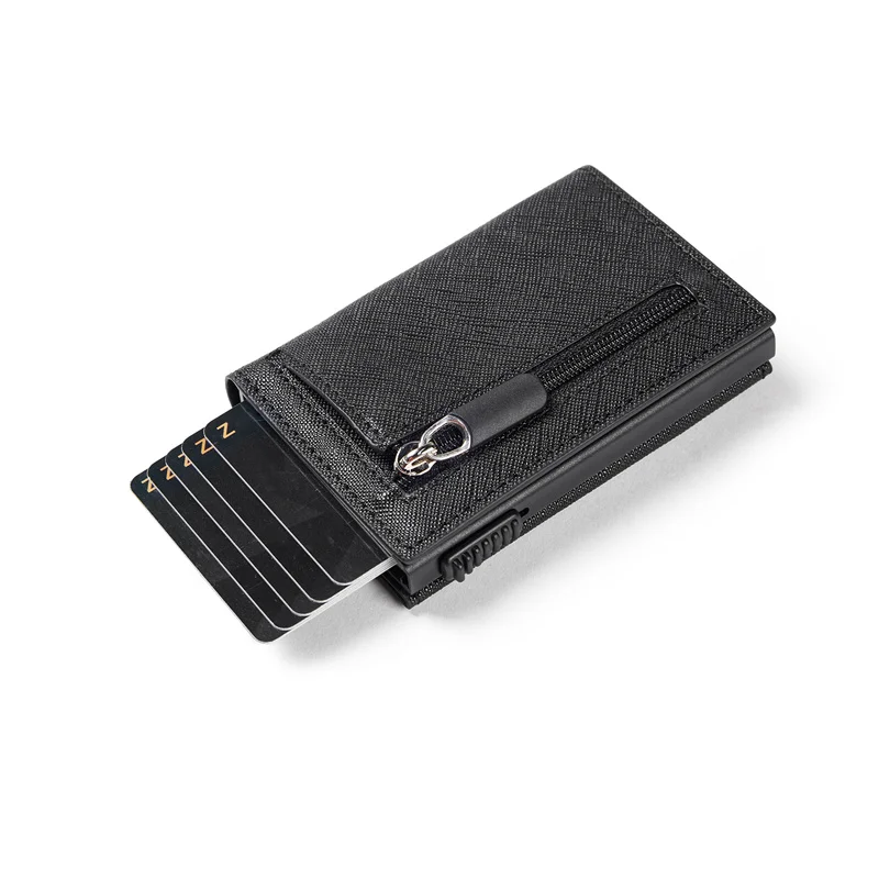 2023 New Rfid Card Holder Wallets Customized Name Carbon Fiber Cards Holder Slim Mini Wallet With Coins Money Pocket Men Purses
