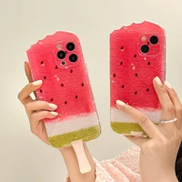 watermelon ice lolly creative phone stand case cover for iphone 11 12 13 pro x xr xs max shockproof case for iphone 13 cases