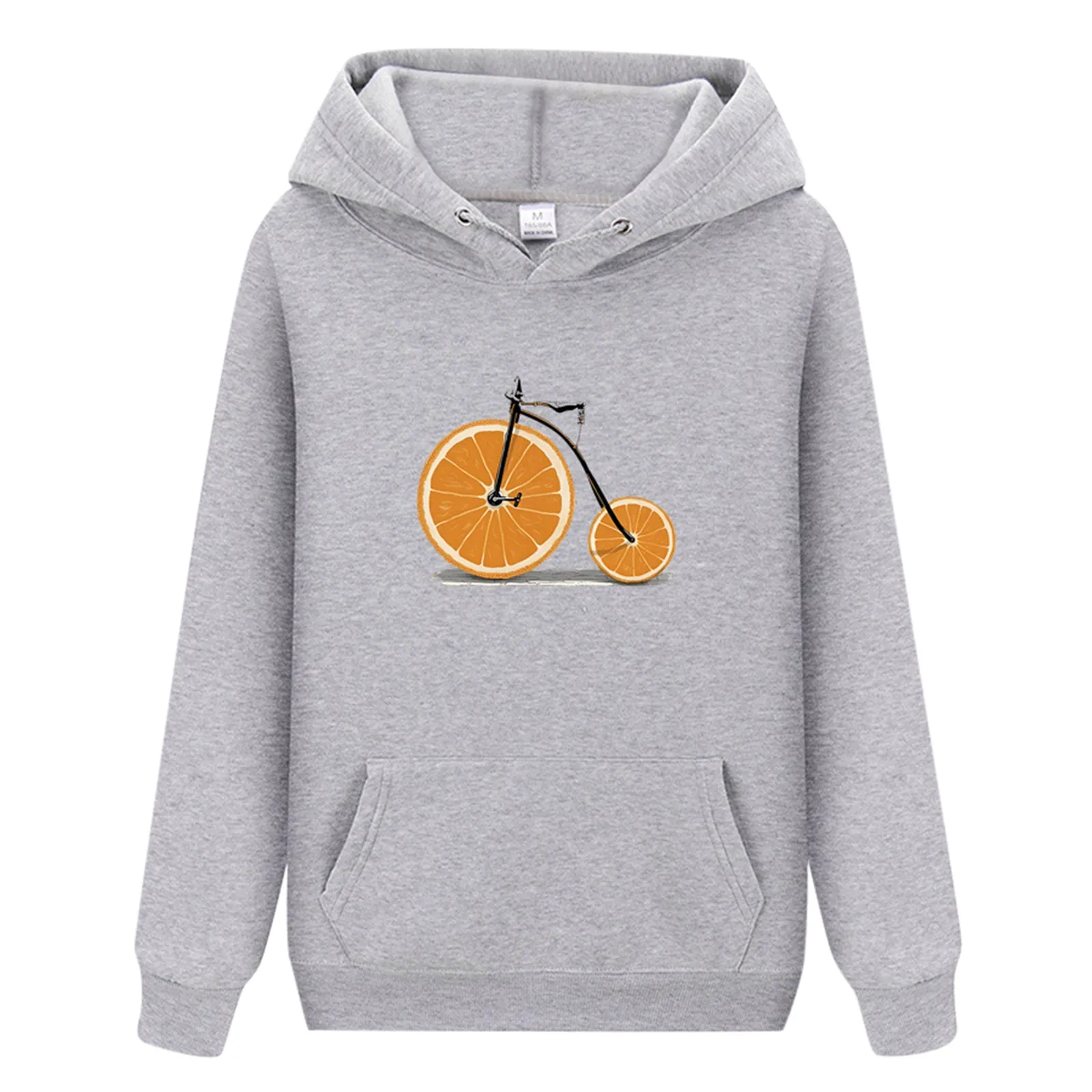 

Leisure Hoodies Sweatshirt Trend Orange Print Pullover Youth Popular Daily Long Sleeve Big Pocket Loose Mens Hoodies Sweatshirt