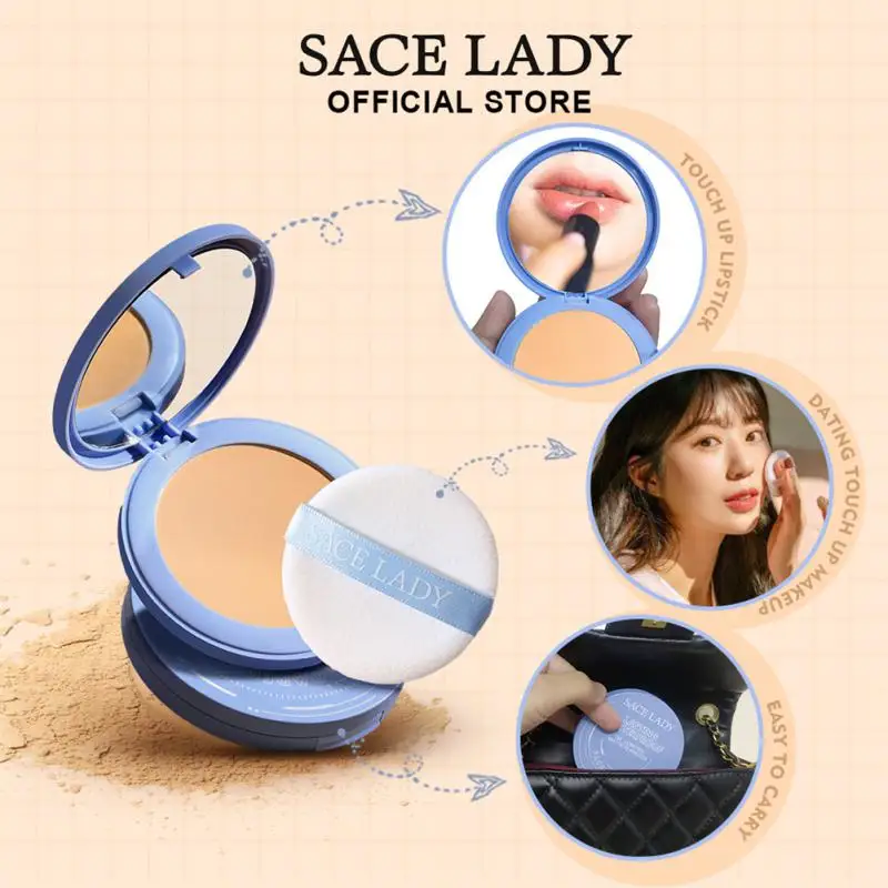 

SACE LADY Oil Control Face Power Matte Polvo Traslucido Maquillaje Water-Resistant Power Long Lasting Makeup Base Compacta