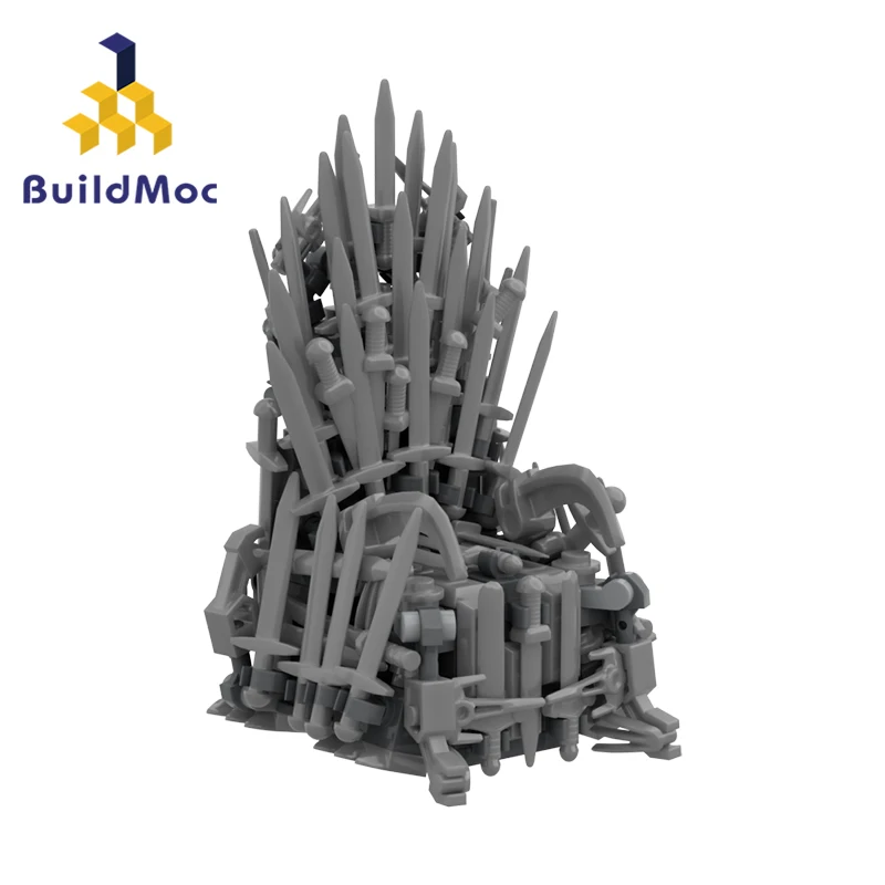 Buildmoc TV Shows King Throne Swords Ideas Chair MOC Set Building Blocks Kits Toys for Children Kids Gifts Toy 226PCS Bricks