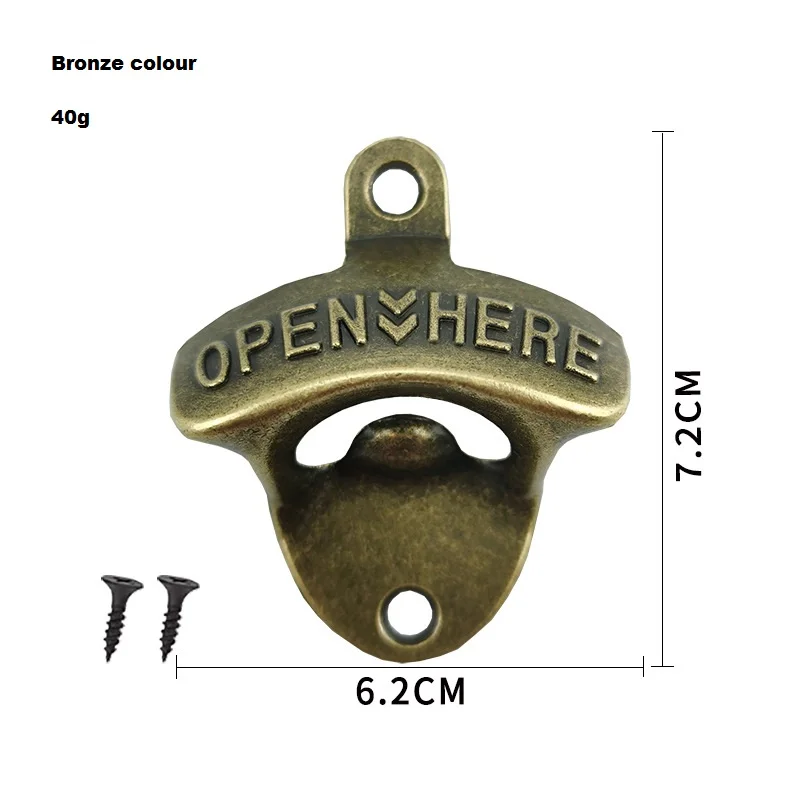 

Party Available Bar Gadgets Kitchen Accessories Kitchen Bottle Opener Wall Mounted Vintage Retro Alloy Hanging Open Beer Tools