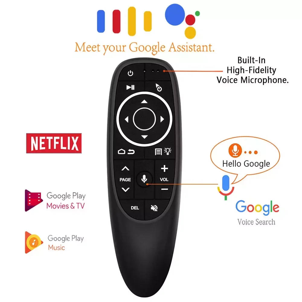 

NEW2023 2.4G Air Mouse Wireless Handheld Remote Control with USB Receiver Gyroscope Voice Control LED for Smart TV Box Projector