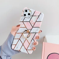 iphone13 electroplated diamond marble phone case for iphone13 iphone12 iphone11 iphone6 iphone7 iphone 8 xr sx 8plus ring bumper