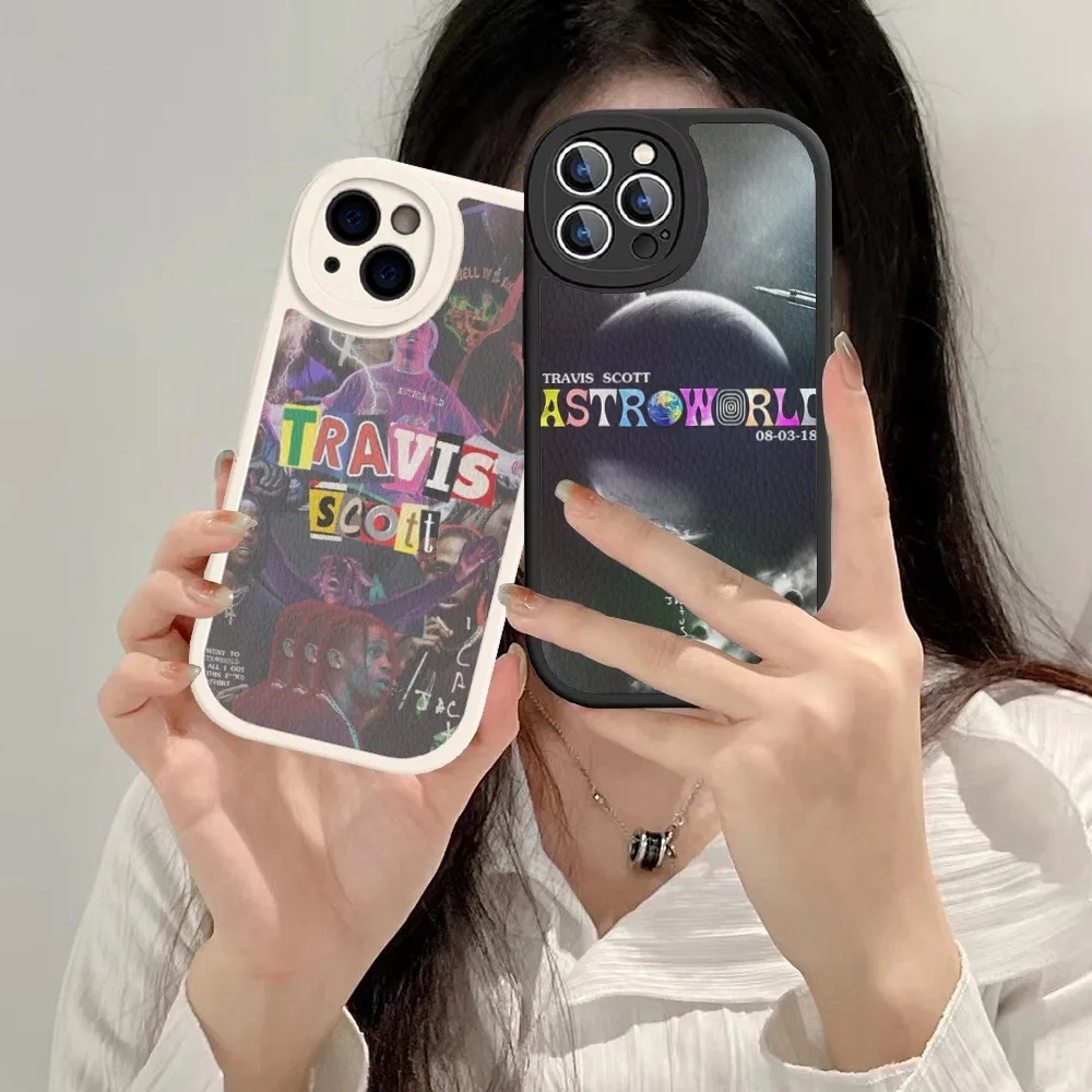 Твердый кожаный чехол для телефона Travis Scott iPhone 14 13 12 Mini 11 Pro Max Xs X Xr 7 8 Plus 6 6s