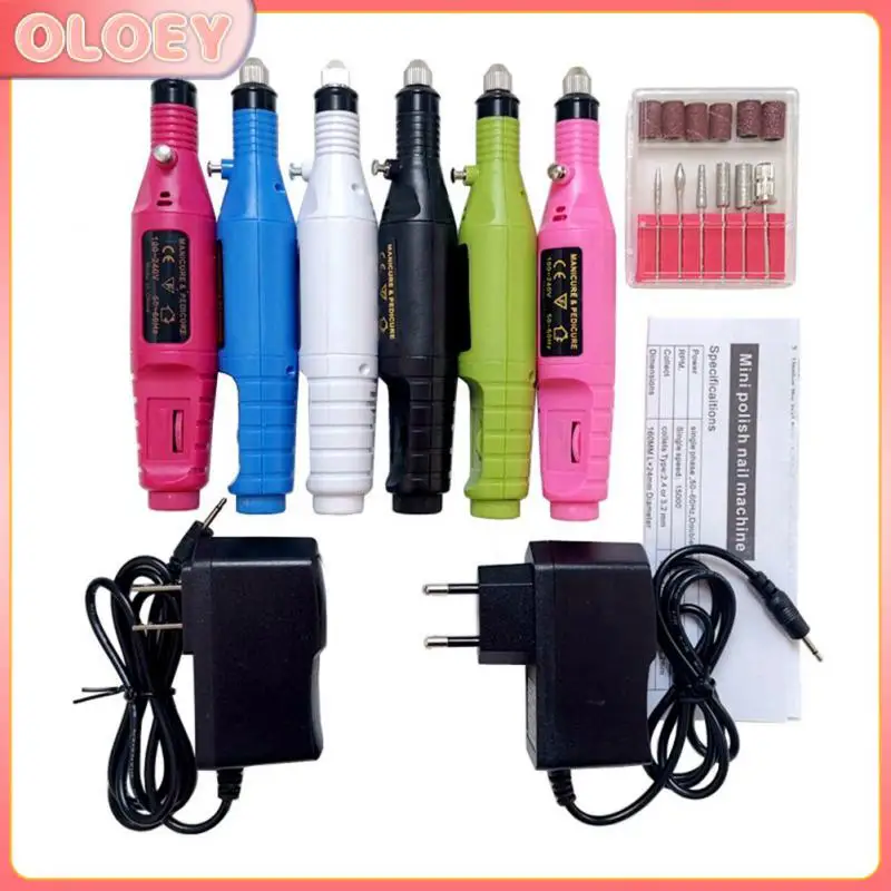 

Electric Nail Drill Machine Nail Files Pen Pedicure 6 Bits Charging Mill Cutter UV LED Gel Polish Remover Nail Art Manicure Tool